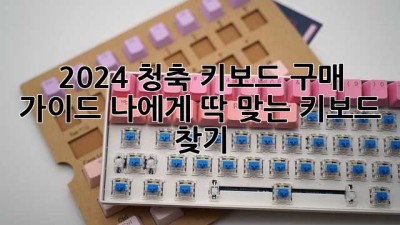 2024 청축 키보드 구매 가이드: 나에게 딱 맞는 키보드 찾기