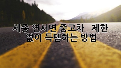 세종 연서면 중고차,  километра 제한 없이 득템하는 방법! 🚗💨